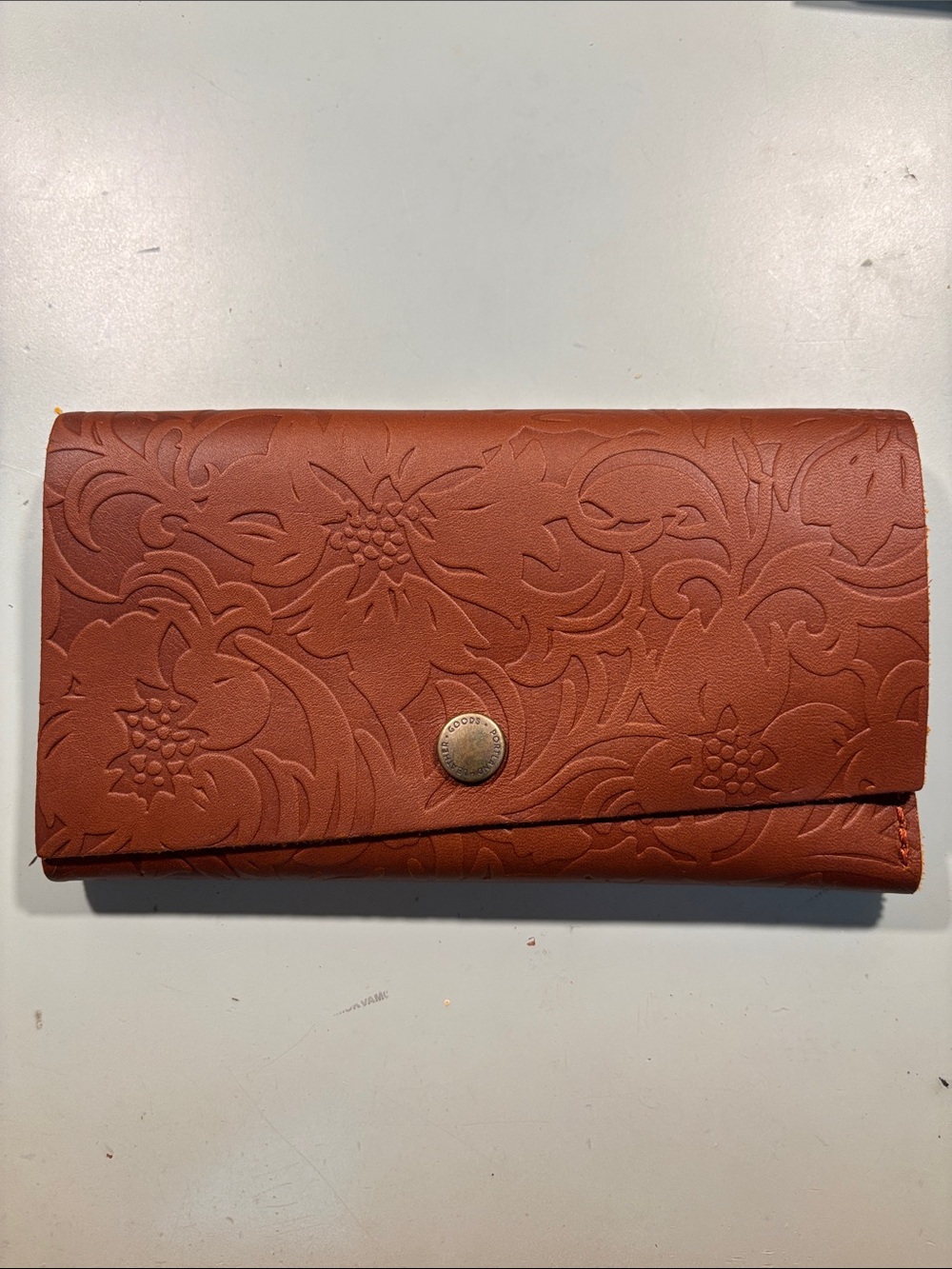 Portland Leather Floral Tooled Rancher Wallet - Tan/Brown - Picture 3 of 5